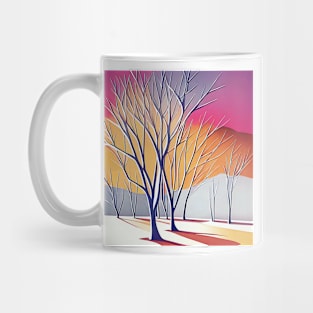 Winter Trees with Colorful Sky Mug